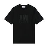 Xituodai 2022 Ami New Small Letter Embroidered Street Fashion Loose Versatile Cotton Round Collar Summer Men&#39;s Short Sleeve T-shirt