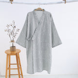 Xituodai New Men&#39;s 100% Cotton Gauze Cotton Robe Loose Thin Yukata Japanese Kimono Pajamas Men&#39;s Hooded Robe V-Neck Pajamas Bathrobe