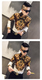 Xituodai Casual Blouse Homme Baroque Banquet Shirt Paisley Black Gold Men Shirt Luxury Korean Mens Long Sleeve Print Shirts Men Slim Fit