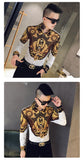 Xituodai Casual Blouse Homme Baroque Banquet Shirt Paisley Black Gold Men Shirt Luxury Korean Mens Long Sleeve Print Shirts Men Slim Fit