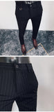 Xituodai Men&#39;s Striped Suit Pants Ankle Trousers New Men&#39;s Formal Pants High Quality Business Fashion Casual Men&#39;s Clothing Dress Pants