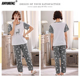 Xituodai New Sleepwear Couple Men and Women Matching Home Suits Cotton Pjs Chic Chinese Word Prints Leisure Nightwear Pajamas for Summer