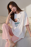 Xituodai New Sleepwear Couple Men and Women Matching Home Suits Cotton Pjs Chic Chinese Word Prints Leisure Nightwear Pajamas for Summer