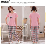 Xituodai New Sleepwear Couple Men and Women Matching Home Suits Cotton Pjs Chic Chinese Word Prints Leisure Nightwear Pajamas for Summer