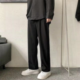 Xituodai Brown/Black Suit Pants Men Fashion Society Mens Dress Pants Korean Loose Straight Casual Pants Mens Office Formal Trousers S-3XL