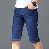 Xituodai Plus Size 42 44 46 Summer Men Business Denim Shorts Fashion Casual Stretch Slim Blue Thin Short Jeans Male Brand Clothes