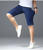 Xituodai Plus Size 42 44 46 Summer Men Business Denim Shorts Fashion Casual Stretch Slim Blue Thin Short Jeans Male Brand Clothes