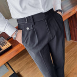 Xituodai British Style Autumn New Solid Business Casual Suit Pants Men Clothing Simple All Match Formal Wear Office Trousers Straight