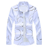Xituodai Autumn New Men&#39;s Printed Shirt Fashion Casual White Long Sleeve Shirt Male Brand Clothes Plus Size 5XL 6XL 7XL