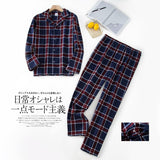 Xituodai Men&#39;s Home Suits Long-sleeved Trousers Suits for Autumn and Winter Pijamas for Men Flannel Plaid Design Pajamas for Men