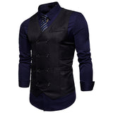 Xituodai New Brand Dress Vests For Men Casual Slim Fit Mens Suit Vest Double breasted Waistcoat Gilet Homme Formal Business Jacket XXL