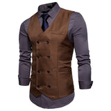 Xituodai New Brand Dress Vests For Men Casual Slim Fit Mens Suit Vest Double breasted Waistcoat Gilet Homme Formal Business Jacket XXL