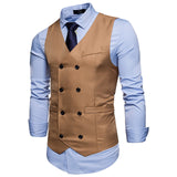 Xituodai New Brand Dress Vests For Men Casual Slim Fit Mens Suit Vest Double breasted Waistcoat Gilet Homme Formal Business Jacket XXL