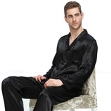 Xituodai Mens Silk  Satin  Pajamas  Set   Pyjamas  Set   Pjs   Sleepwear  Loungewear  S, M ,L ,XL,2XL,3XL,4XL Plus Size__Fits All Season